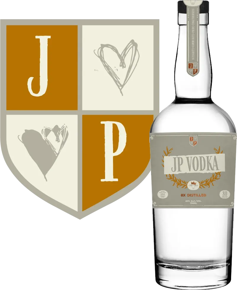 JP Vodka Shield and Bottle